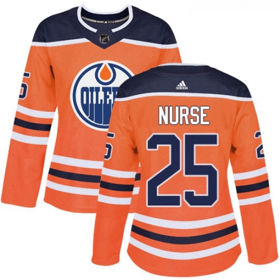 Womens Adidas Edmonton Oilers 25 Darnell Nurse Authentic Orange Home NHL Jersey Womens Adidas Edmonton Oilers 25 Darnell Nurse Authentic Orange Home NHL Jersey