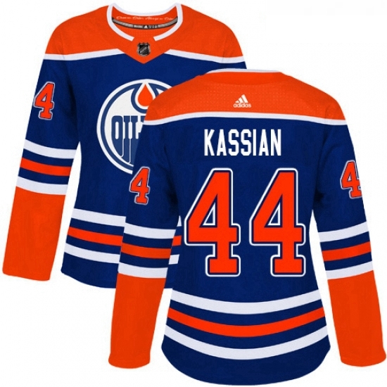 Womens Adidas Edmonton Oilers 44 Zack Kassian Authentic Royal Blue Alternate NHL Jersey Womens Adidas Edmonton Oilers 44 Zack Kassian Authentic Royal Blue Alternate NHL Jersey