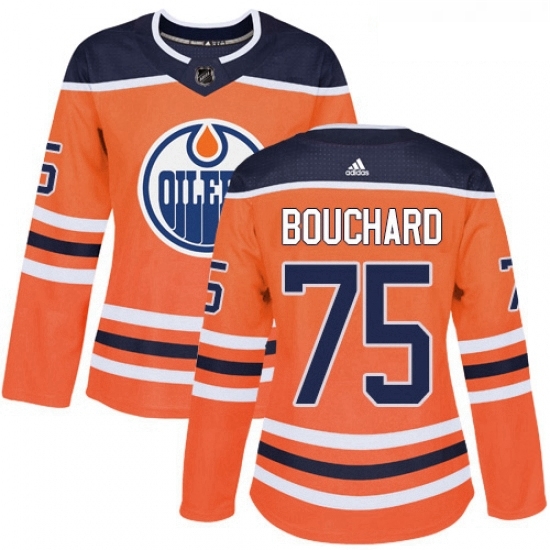 Womens Adidas Edmonton Oilers 75 Evan Bouchard Authentic Orange Home NHL Jersey Womens Adidas Edmonton Oilers 75 Evan Bouchard Authentic Orange Home NHL Jersey