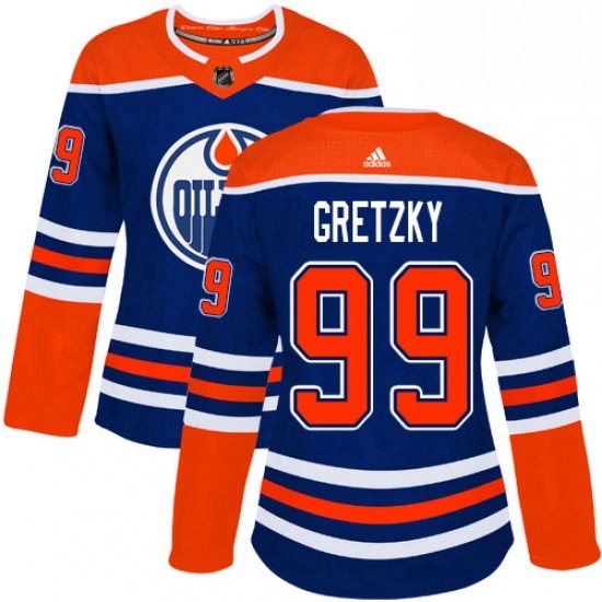 Womens Adidas Edmonton Oilers 99 Wayne Gretzky Authentic Royal Blue Alternate NHL Jersey Womens Adidas Edmonton Oilers 99 Wayne Gretzky Authentic Royal Blue Alternate NHL Jersey