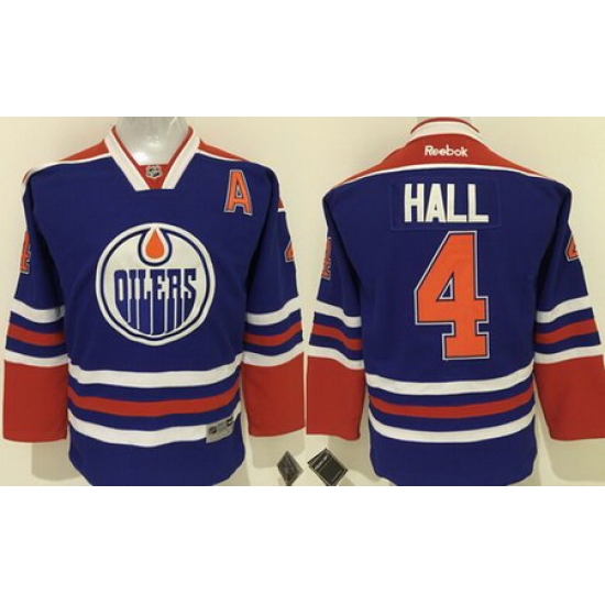 Oilers #4 Taylor Hall Stitched Light Blue Youth NHL Jersey II Oilers #4 Taylor Hall Stitched Light Blue Youth NHL Jersey II