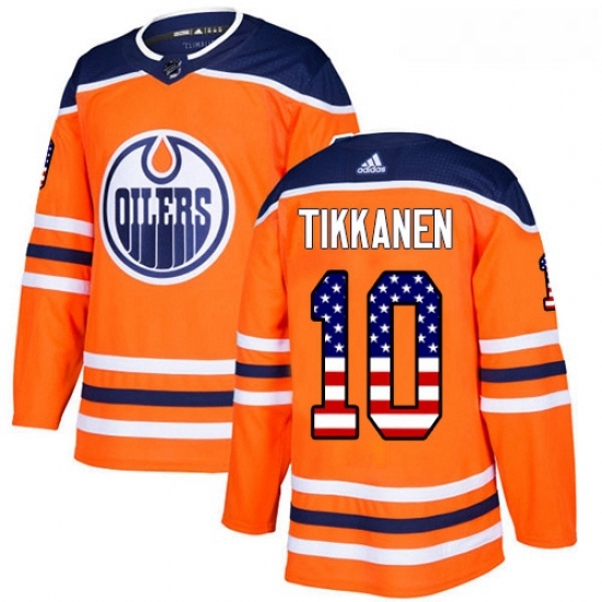 Youth Adidas Edmonton Oilers 10 Esa Tikkanen Authentic Orange USA Flag Fashion NHL Jersey Youth Adidas Edmonton Oilers 10 Esa Tikkanen Authentic Orange USA Flag Fashion NHL Jersey