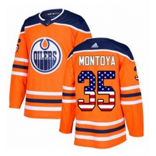Youth Adidas Edmonton Oilers 35 Al Montoya Authentic Orange USA Flag Fashion NHL Jersey Youth Adidas Edmonton Oilers 35 Al Montoya Authentic Orange USA Flag Fashion NHL Jersey