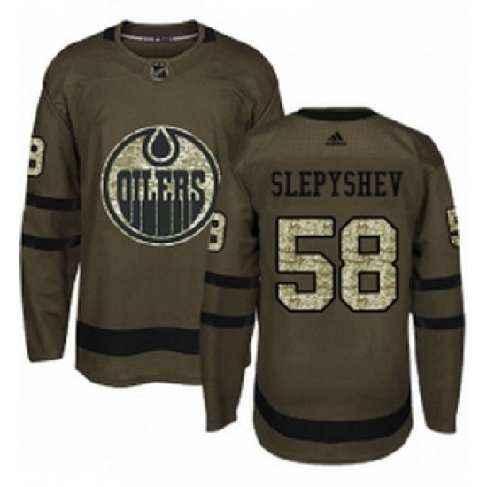 Youth Adidas Edmonton Oilers 58 Anton Slepyshev Authentic Green Salute to Service NHL Jersey Youth Adidas Edmonton Oilers 58 Anton Slepyshev Authentic Green Salute to Service NHL Jersey