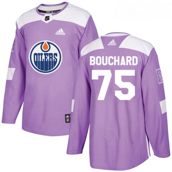 Youth Adidas Edmonton Oilers 75 Evan Bouchard Authentic Purple Fights Cancer Practice NHL Jersey Youth Adidas Edmonton Oilers 75 Evan Bouchard Authentic Purple Fights Cancer Practice NHL Jersey