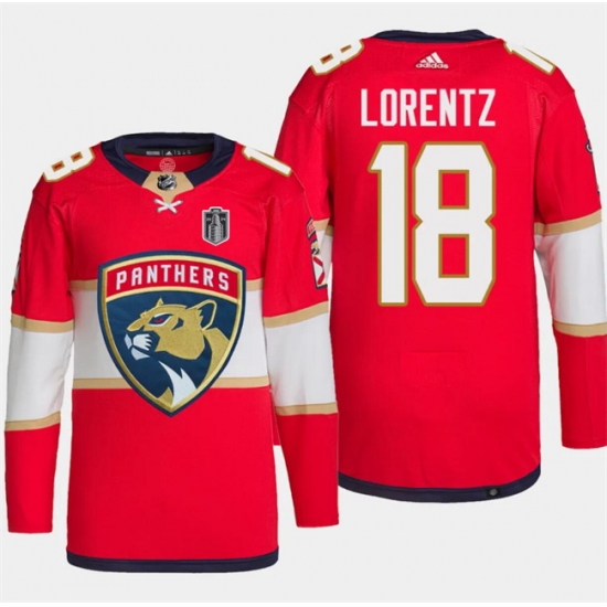 Men Florida Panthers 18 Steven Lorentz Red 2024 Stanley Cup Final Patch Stitched Jersey Men Florida Panthers 18 Steven Lorentz Red 2024 Stanley Cup Final Patch Stitched Jersey