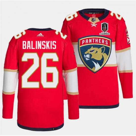 Men Florida Panthers 26 Uvis Balinskis Red Home 2024 Stanley Cup Champions Stitched Jersey Men Florida Panthers 26 Uvis Balinskis Red Home 2024 Stanley Cup Champions Stitched Jersey