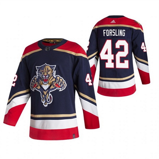 Men Florida Panthers 42 Gustav Forsling Navy Stitched Jersey Men Florida Panthers 42 Gustav Forsling Navy Stitched Jersey