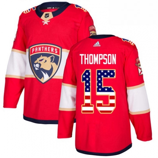 Mens Adidas Florida Panthers 15 Paul Thompson Authentic Red USA Flag Fashion NHL Jersey Mens Adidas Florida Panthers 15 Paul Thompson Authentic Red USA Flag Fashion NHL Jersey