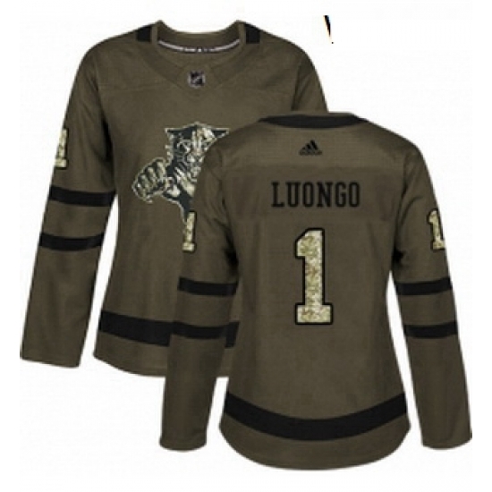 Womens Adidas Florida Panthers 1 Roberto Luongo Authentic Green Salute to Service NHL Jersey Womens Adidas Florida Panthers 1 Roberto Luongo Authentic Green Salute to Service NHL Jersey