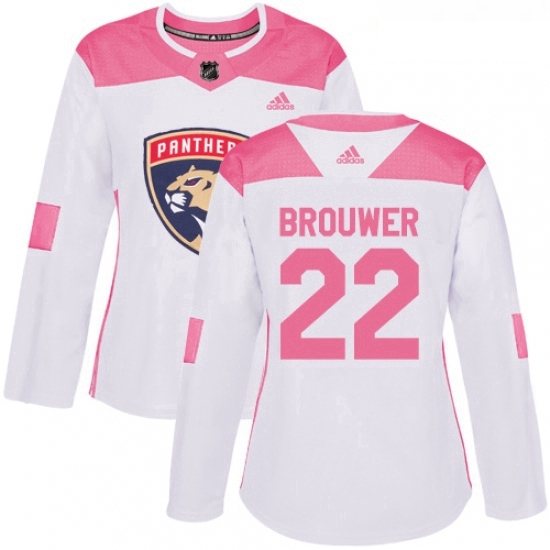 Womens Adidas Florida Panthers 22 Troy Brouwer Authentic White Pink Fashion NHL Jersey Womens Adidas Florida Panthers 22 Troy Brouwer Authentic White Pink Fashion NHL Jersey