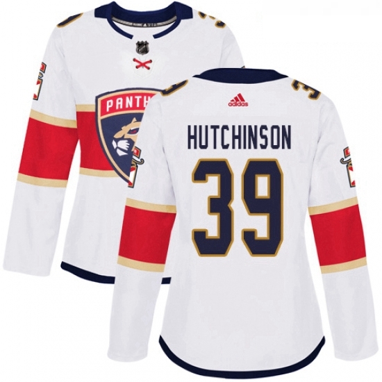 Womens Adidas Florida Panthers 39 Michael Hutchinson Authentic White Away NHL Jersey Womens Adidas Florida Panthers 39 Michael Hutchinson Authentic White Away NHL Jersey