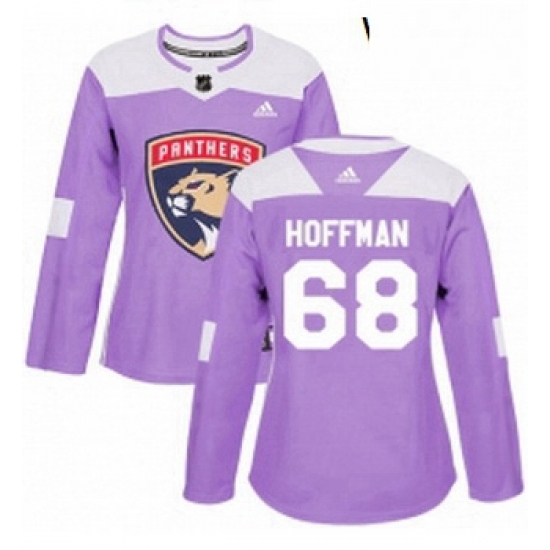 Womens Adidas Florida Panthers 68 Mike Hoffman Authentic Purple Fights Cancer Practice NHL Jersey Womens Adidas Florida Panthers 68 Mike Hoffman Authentic Purple Fights Cancer Practice NHL Jersey