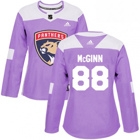 Womens Adidas Florida Panthers 88 Jamie McGinn Authentic Purple Fights Cancer Practice NHL Jersey Womens Adidas Florida Panthers 88 Jamie McGinn Authentic Purple Fights Cancer Practice NHL Jersey