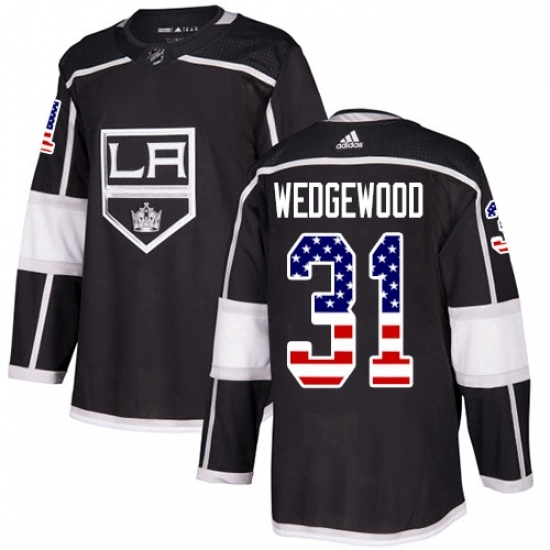 Mens Adidas Los Angeles Kings 31 Scott Wedgewood Authentic Black USA Flag Fashion NHL Jersey Mens Adidas Los Angeles Kings 31 Scott Wedgewood Authentic Black USA Flag Fashion NHL Jersey