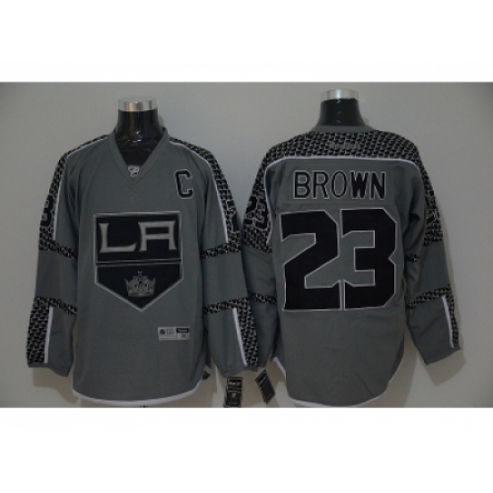 NHL los angeles kings #23 brown Charcoal Cross Check Fashion jerseys