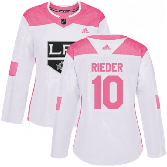 Womens Adidas Los Angeles Kings 10 Tobias Rieder Authentic White Pink Fashion NHL Jersey Womens Adidas Los Angeles Kings 10 Tobias Rieder Authentic White Pink Fashion NHL Jersey