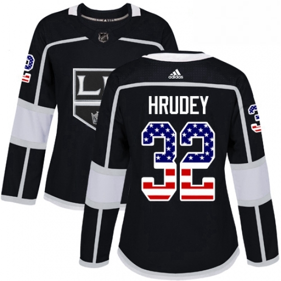 Womens Adidas Los Angeles Kings 32 Kelly Hrudey Authentic Black USA Flag Fashion NHL Jersey Womens Adidas Los Angeles Kings 32 Kelly Hrudey Authentic Black USA Flag Fashion NHL Jersey