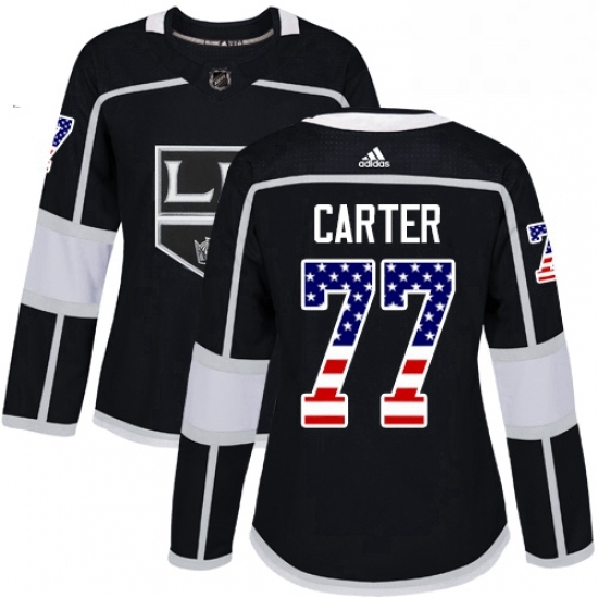 Womens Adidas Los Angeles Kings 77 Jeff Carter Authentic Black USA Flag Fashion NHL Jersey Womens Adidas Los Angeles Kings 77 Jeff Carter Authentic Black USA Flag Fashion NHL Jersey