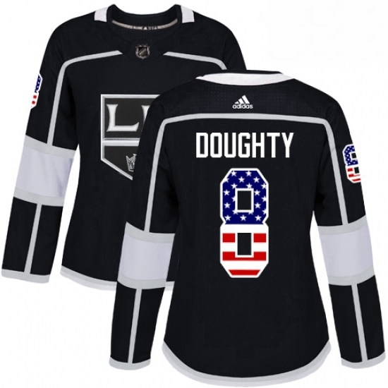 Womens Adidas Los Angeles Kings 8 Drew Doughty Authentic Black USA Flag Fashion NHL Jersey Womens Adidas Los Angeles Kings 8 Drew Doughty Authentic Black USA Flag Fashion NHL Jersey
