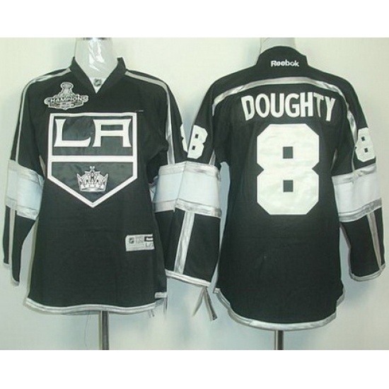Kids Los Angeles Kings #8 Drew Doughty Black Stanley Cup Finals Champions Patch NHL Jerseys LA Style Kids Los Angeles Kings #8 Drew Doughty Black Stanley Cup Finals Champions Patch NHL Jerseys LA Style
