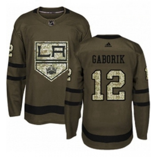 Youth Adidas Los Angeles Kings 12 Marian Gaborik Authentic Green Salute to Service NHL Jersey Youth Adidas Los Angeles Kings 12 Marian Gaborik Authentic Green Salute to Service NHL Jersey