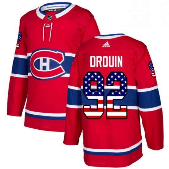 Mens Adidas Montreal Canadiens 92 Jonathan Drouin Authentic Red USA Flag Fashion NHL Jersey Mens Adidas Montreal Canadiens 92 Jonathan Drouin Authentic Red USA Flag Fashion NHL Jersey