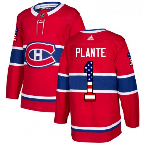 Youth Adidas Montreal Canadiens 1 Jacques Plante Authentic Red USA Flag Fashion NHL Jersey Youth Adidas Montreal Canadiens 1 Jacques Plante Authentic Red USA Flag Fashion NHL Jersey