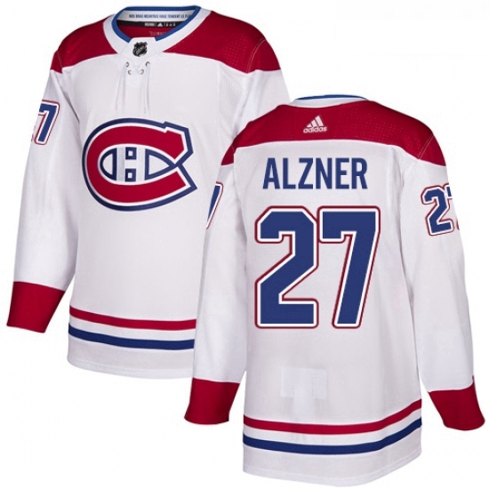 Youth Adidas Montreal Canadiens 27 Karl Alzner Authentic White Away NHL Jersey Youth Adidas Montreal Canadiens 27 Karl Alzner Authentic White Away NHL Jersey