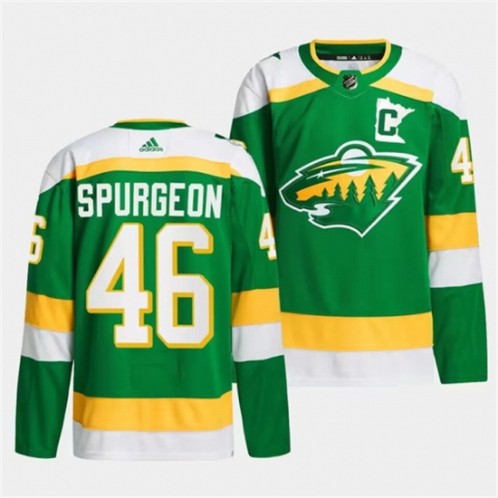 Men Minnesota Wild 46 Jared Spurgeon Green 2023 24 Stitched Jersey Men Minnesota Wild 46 Jared Spurgeon Green 2023 24 Stitched Jersey