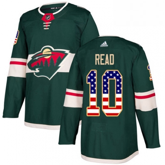 Mens Adidas Minnesota Wild 10 Matt Read Authentic Green USA Flag Fashion NHL Jersey Mens Adidas Minnesota Wild 10 Matt Read Authentic Green USA Flag Fashion NHL Jersey