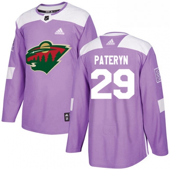 Mens Adidas Minnesota Wild 29 Greg Pateryn Authentic Purple Fights Cancer Practice NHL Jersey Mens Adidas Minnesota Wild 29 Greg Pateryn Authentic Purple Fights Cancer Practice NHL Jersey