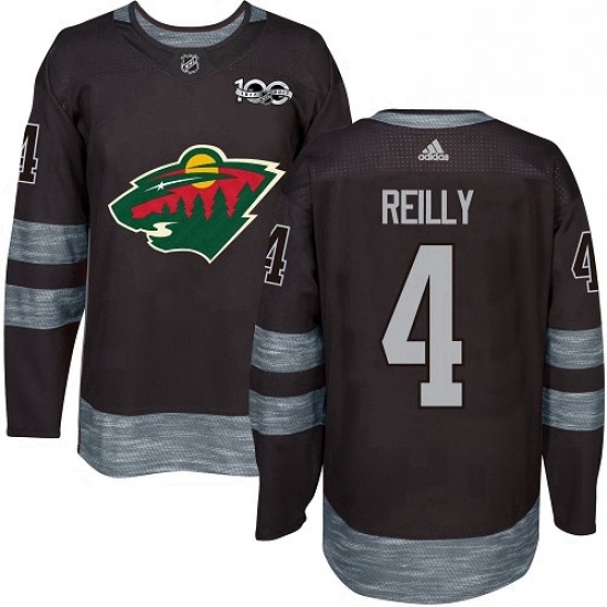 Mens Adidas Minnesota Wild 4 Mike Reilly Premier Black 1917 2017 100th Anniversary NHL Jersey Mens Adidas Minnesota Wild 4 Mike Reilly Premier Black 1917 2017 100th Anniversary NHL Jersey