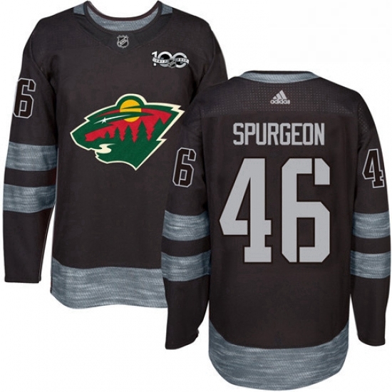 Mens Adidas Minnesota Wild 46 Jared Spurgeon Premier Black 1917 2017 100th Anniversary NHL Jersey Mens Adidas Minnesota Wild 46 Jared Spurgeon Premier Black 1917 2017 100th Anniversary NHL Jersey
