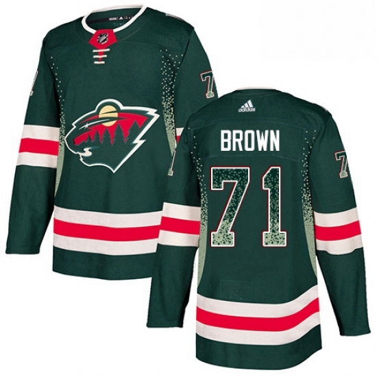 Mens Adidas Minnesota Wild 71 J T Brown Authentic Green Drift Fashion NHL Jerse Mens Adidas Minnesota Wild 71 J T Brown Authentic Green Drift Fashion NHL Jerse