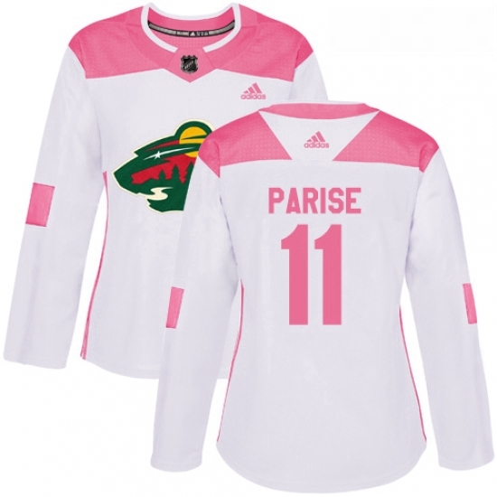Womens Adidas Minnesota Wild 11 Zach Parise Authentic WhitePink Fashion NHL Jersey Womens Adidas Minnesota Wild 11 Zach Parise Authentic WhitePink Fashion NHL Jersey