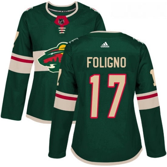 Womens Adidas Minnesota Wild 17 Marcus Foligno Authentic Green Home NHL Jersey Womens Adidas Minnesota Wild 17 Marcus Foligno Authentic Green Home NHL Jersey