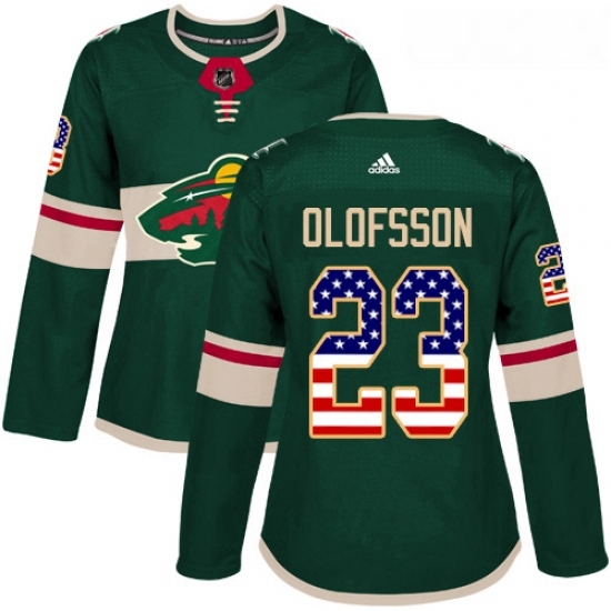 Womens Adidas Minnesota Wild 23 Gustav Olofsson Authentic Green USA Flag Fashion NHL Jersey Womens Adidas Minnesota Wild 23 Gustav Olofsson Authentic Green USA Flag Fashion NHL Jersey