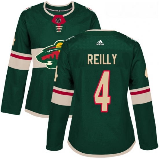 Womens Adidas Minnesota Wild 4 Mike Reilly Authentic Green Home NHL Jersey Womens Adidas Minnesota Wild 4 Mike Reilly Authentic Green Home NHL Jersey