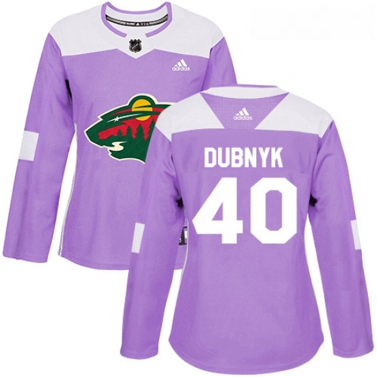 Womens Adidas Minnesota Wild 40 Devan Dubnyk Authentic Purple Fights Cancer Practice NHL Jersey Womens Adidas Minnesota Wild 40 Devan Dubnyk Authentic Purple Fights Cancer Practice NHL Jersey