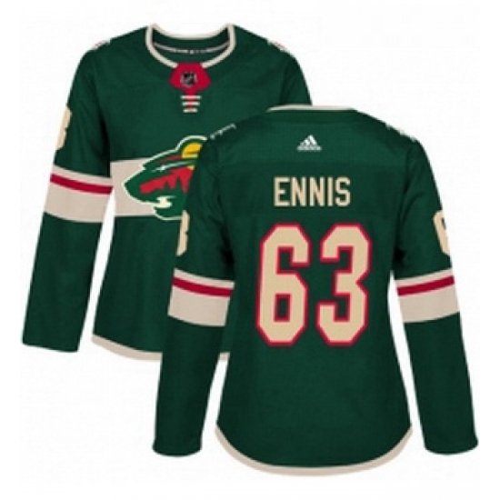 Womens Adidas Minnesota Wild 63 Tyler Ennis Authentic Green Home NHL Jersey Womens Adidas Minnesota Wild 63 Tyler Ennis Authentic Green Home NHL Jersey
