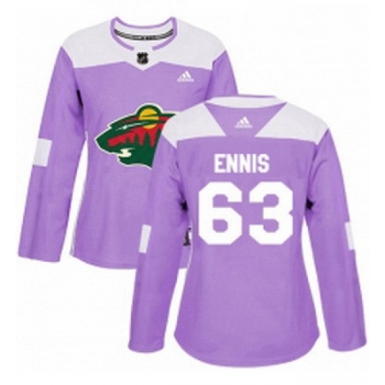 Womens Adidas Minnesota Wild 63 Tyler Ennis Authentic Purple Fights Cancer Practice NHL Jersey Womens Adidas Minnesota Wild 63 Tyler Ennis Authentic Purple Fights Cancer Practice NHL Jersey