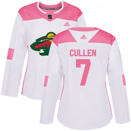 Womens Adidas Minnesota Wild 7 Matt Cullen Authentic WhitePink Fashion NHL Jersey Womens Adidas Minnesota Wild 7 Matt Cullen Authentic WhitePink Fashion NHL Jersey