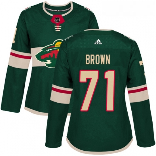 Womens Adidas Minnesota Wild 71 J T Brown Premier Green Home NHL Jerse Womens Adidas Minnesota Wild 71 J T Brown Premier Green Home NHL Jerse