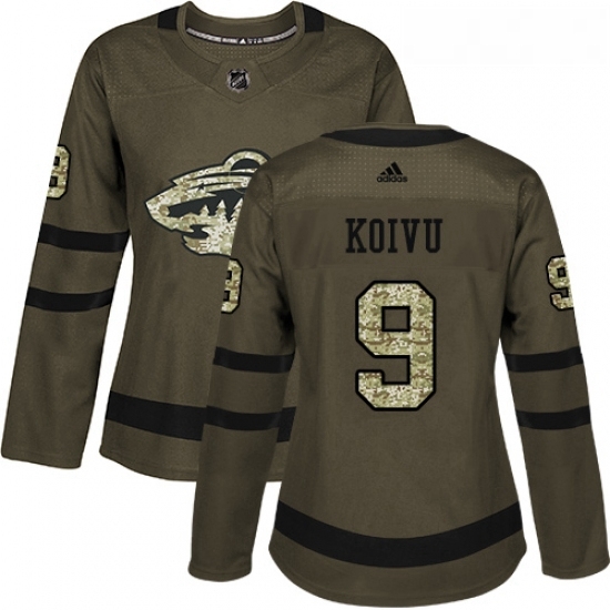 Womens Adidas Minnesota Wild 9 Mikko Koivu Authentic Green Salute to Service NHL Jersey Womens Adidas Minnesota Wild 9 Mikko Koivu Authentic Green Salute to Service NHL Jersey