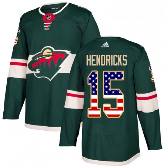 Youth Adidas Minnesota Wild 15 Matt Hendricks Authentic Green USA Flag Fashion NHL Jersey Youth Adidas Minnesota Wild 15 Matt Hendricks Authentic Green USA Flag Fashion NHL Jersey