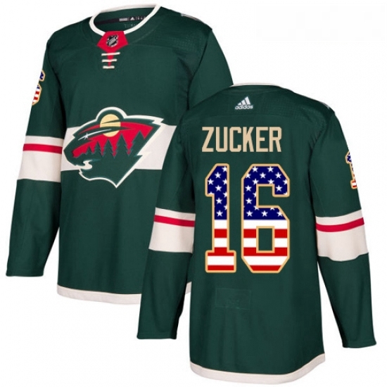 Youth Adidas Minnesota Wild 16 Jason Zucker Authentic Green USA Flag Fashion NHL Jersey Youth Adidas Minnesota Wild 16 Jason Zucker Authentic Green USA Flag Fashion NHL Jersey