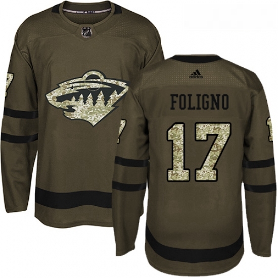 Youth Adidas Minnesota Wild 17 Marcus Foligno Authentic Green Salute to Service NHL Jersey Youth Adidas Minnesota Wild 17 Marcus Foligno Authentic Green Salute to Service NHL Jersey