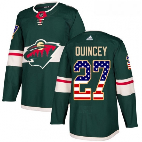 Youth Adidas Minnesota Wild 27 Kyle Quincey Authentic Green USA Flag Fashion NHL Jersey Youth Adidas Minnesota Wild 27 Kyle Quincey Authentic Green USA Flag Fashion NHL Jersey
