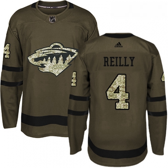 Youth Adidas Minnesota Wild 4 Mike Reilly Authentic Green Salute to Service NHL Jersey Youth Adidas Minnesota Wild 4 Mike Reilly Authentic Green Salute to Service NHL Jersey